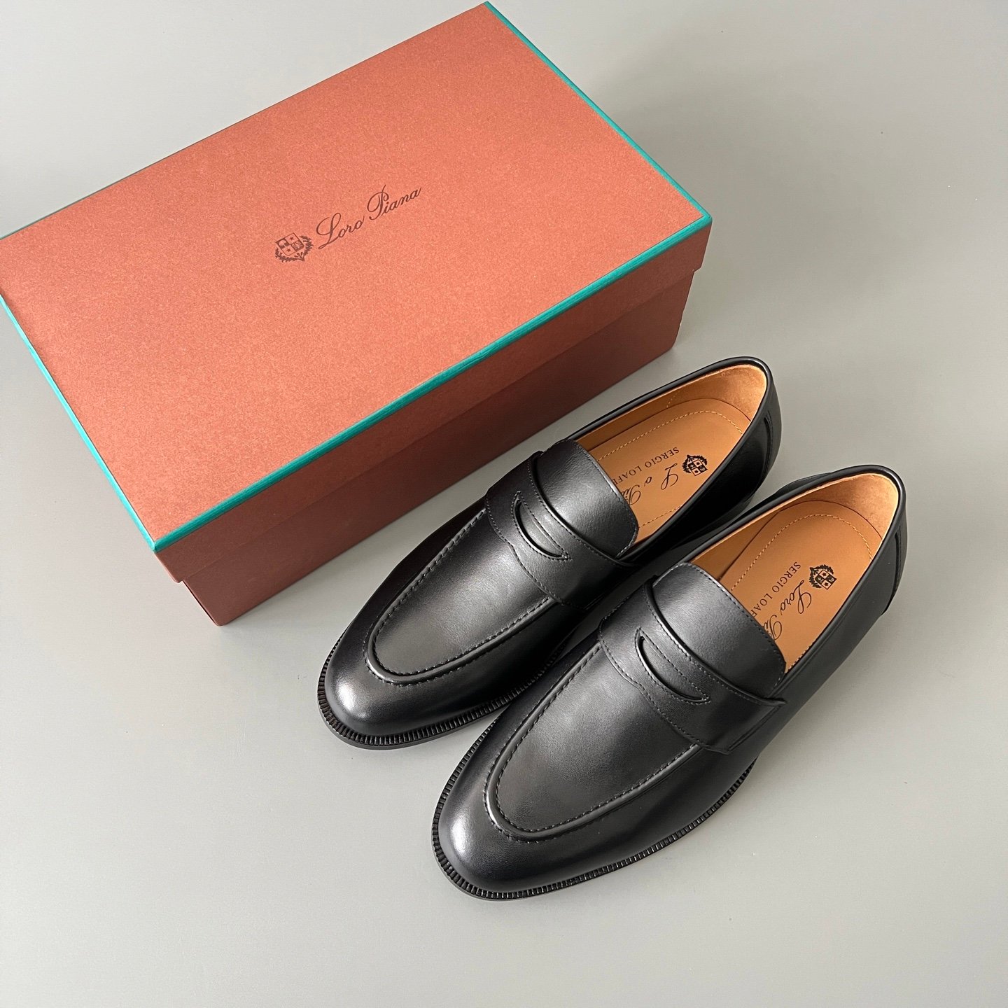 Aurora Custom Loro Piana Mainline Sergio Loafer - Premium Onyx Black Smooth Calfskin Edition (Full Leather Sole Custom Edition) - Image 9