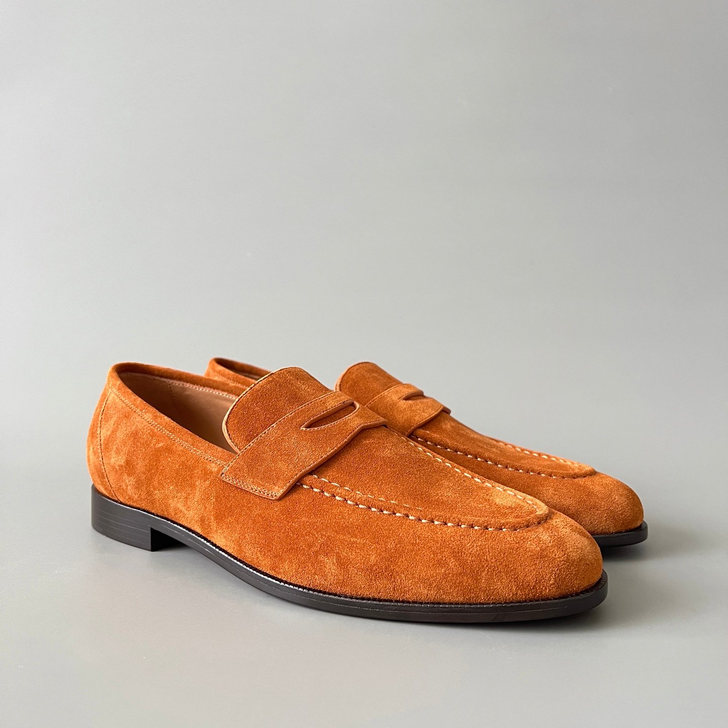 Aurora Custom Loro Piana Mainline Sergio Loafer - Premium Fox Tan / Amber Suede Edition (Full Leather Sole Custom Edition) - Image 3