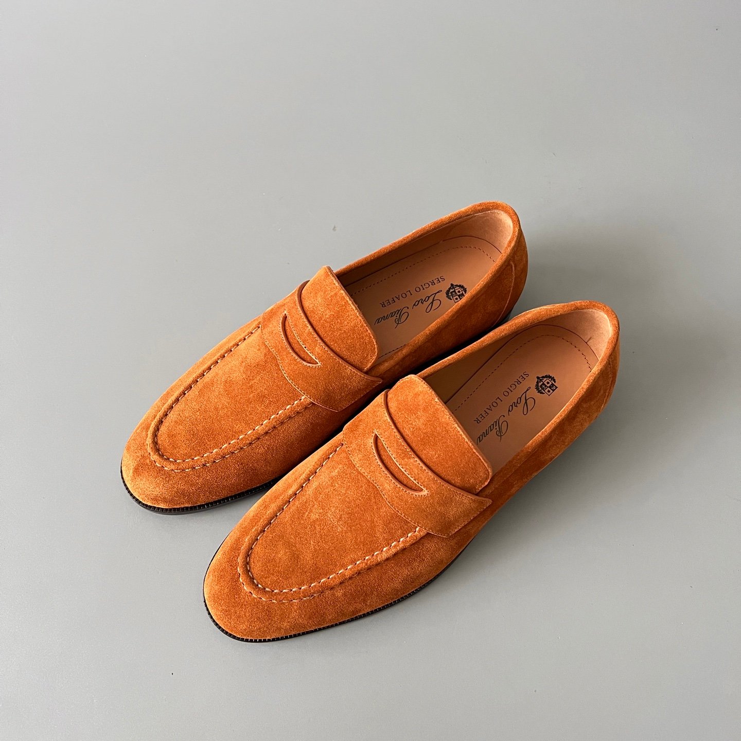 Aurora Custom Loro Piana Mainline Sergio Loafer - Premium Fox Tan / Amber Suede Edition (Full Leather Sole Custom Edition) - Image 8