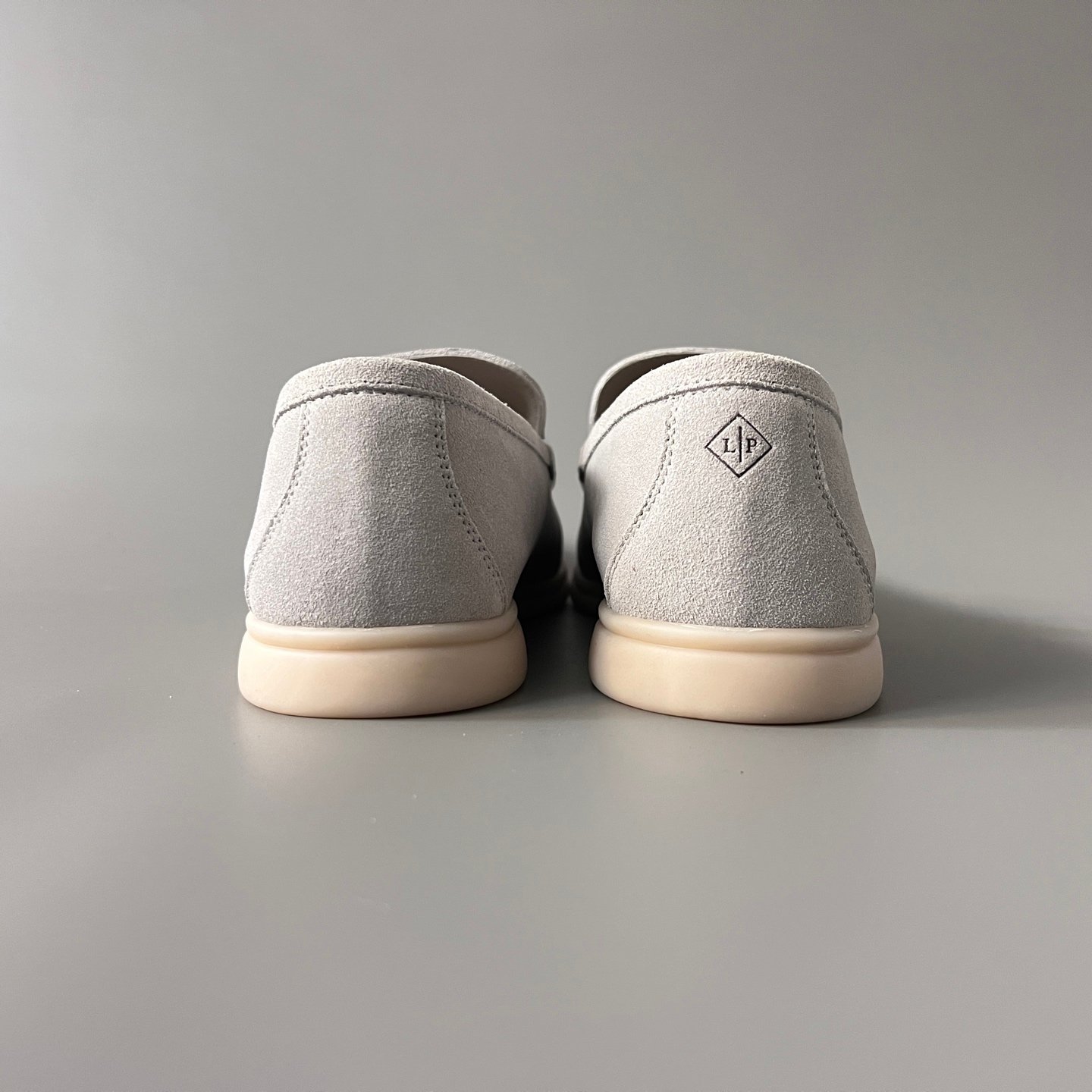 Aurora Custom Loro Piana Mainline Summer Walk Loafer - Premium Stone Grey Suede & Iconic White Rubber Sole Edition - Image 5