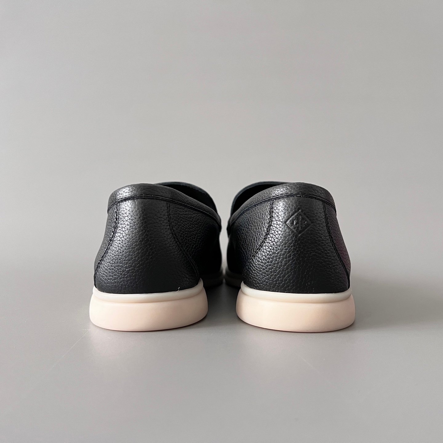 Aurora Custom Loro Piana Mainline Summer Walk Loafer - Premium Black Grained Leather & Iconic White Rubber Sole Edition - Image 5