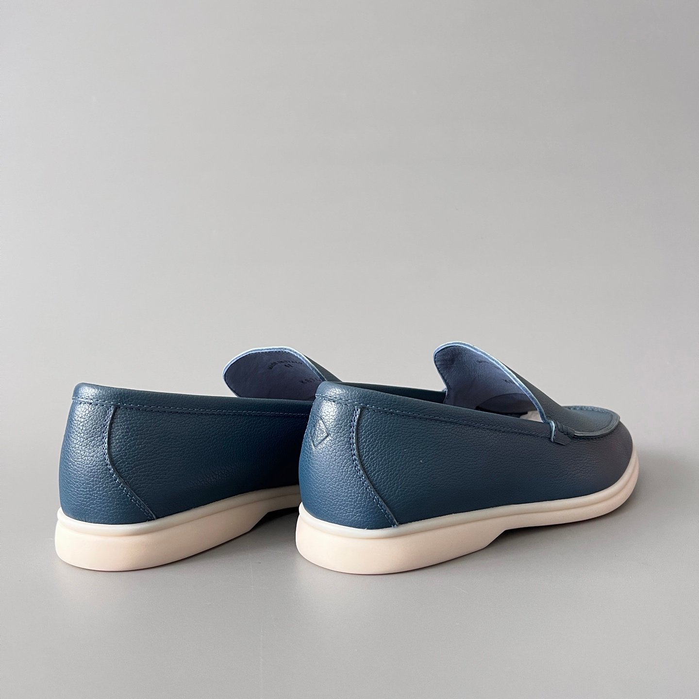 Aurora Custom Loro Piana Mainline Summer Walk Loafer - Premium Ocean Blue Grained Leather & Iconic White Rubber Sole Edition - Image 4