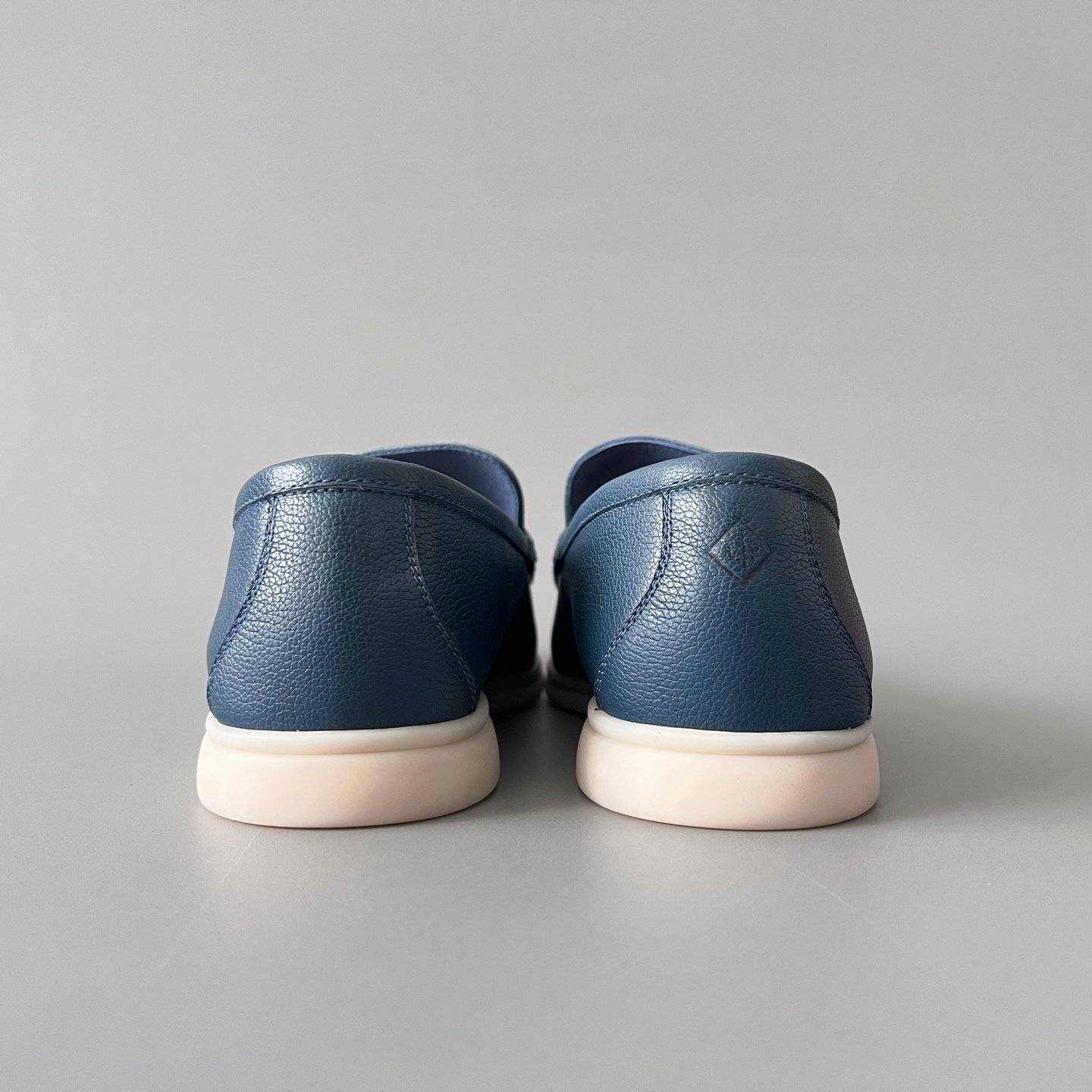 Aurora Custom Loro Piana Mainline Summer Walk Loafer - Premium Ocean Blue Grained Leather & Iconic White Rubber Sole Edition - Image 5