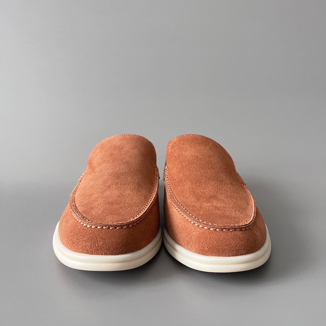 Aurora Custom Loro Piana Mainline Summer Walk Loafer - Premium Tobacco Brown Suede & Iconic White Rubber Sole Edition - Image 2
