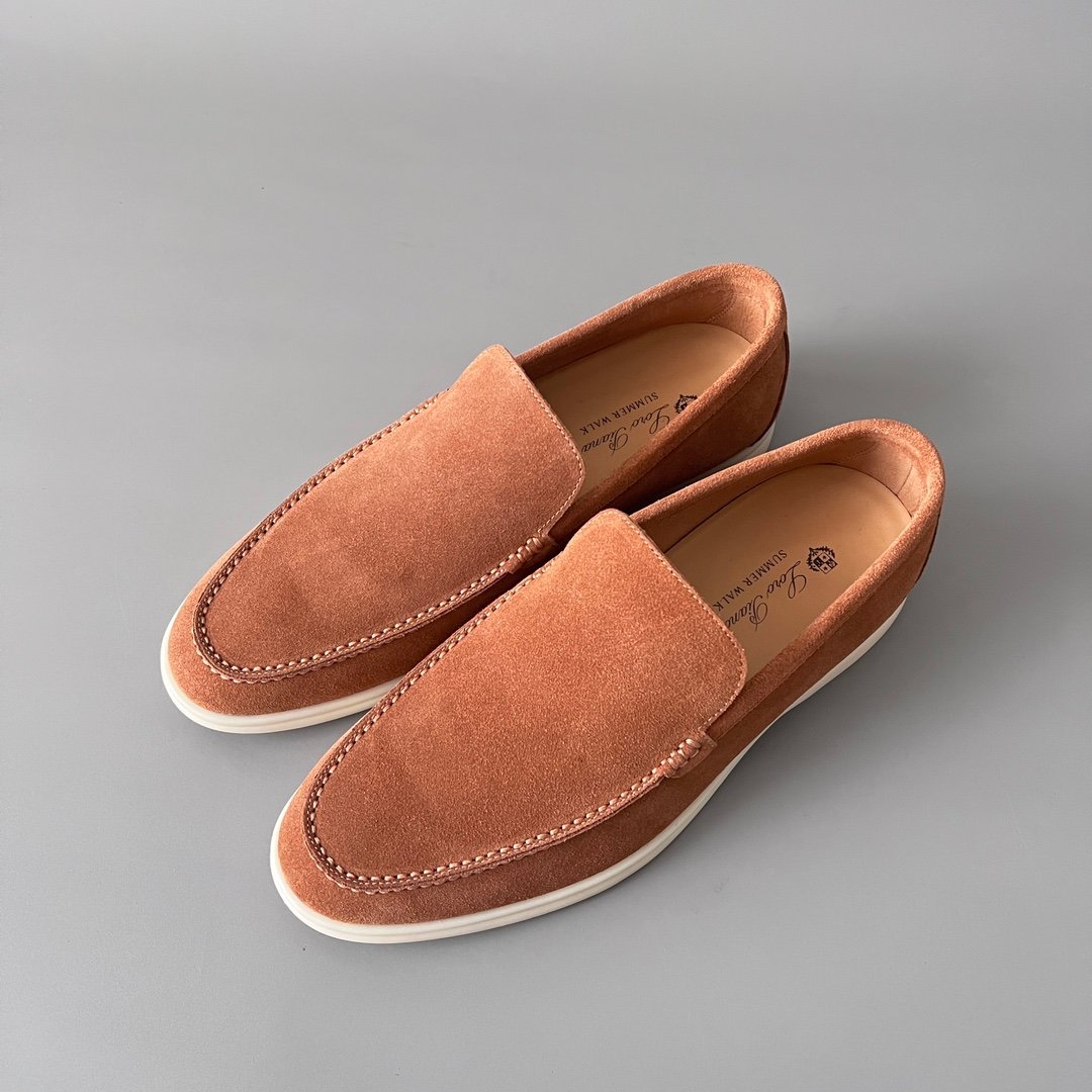 Aurora Custom Loro Piana Mainline Summer Walk Loafer - Premium Tobacco Brown Suede & Iconic White Rubber Sole Edition - Image 8