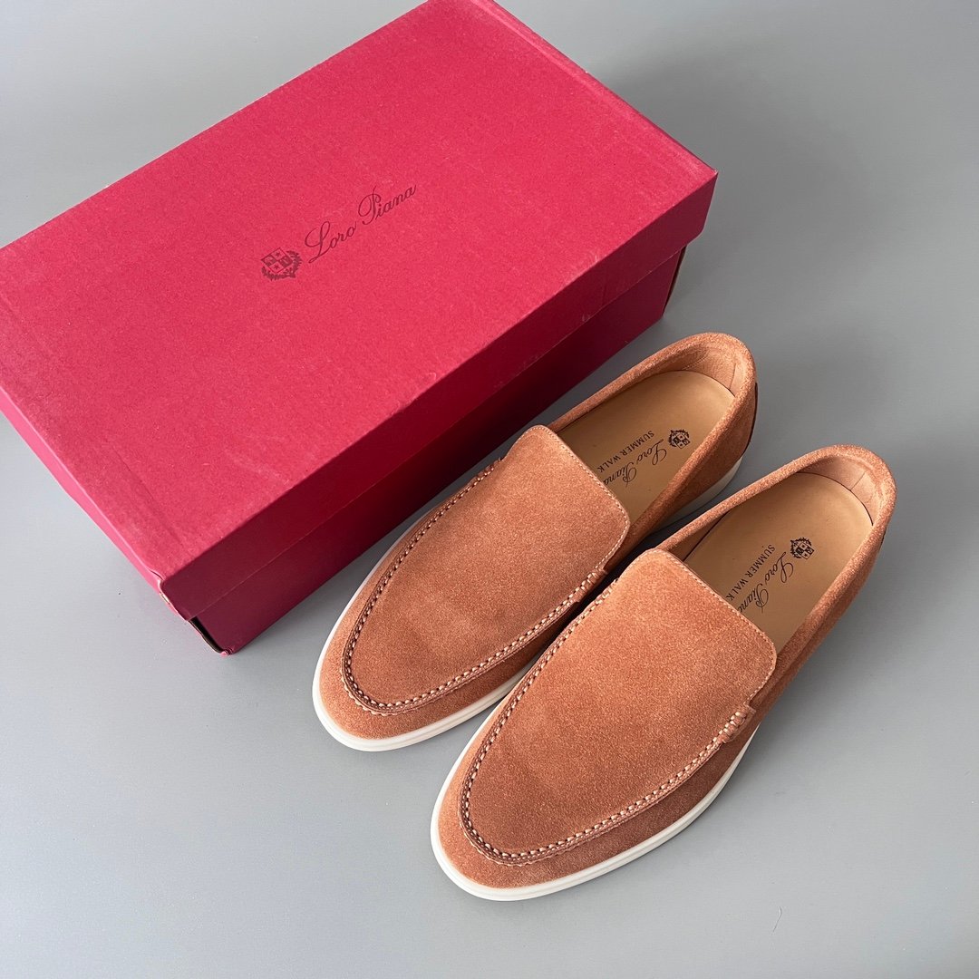 Aurora Custom Loro Piana Mainline Summer Walk Loafer - Premium Tobacco Brown Suede & Iconic White Rubber Sole Edition - Image 9
