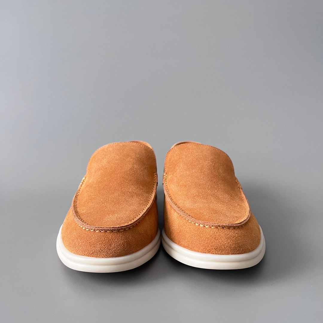Aurora Custom Loro Piana Mainline Summer Walk Loafer - Premium Fox Tan Suede & Iconic White Rubber Sole Edition - Image 2