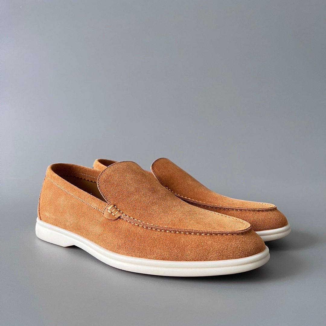 Aurora Custom Loro Piana Mainline Summer Walk Loafer - Premium Fox Tan Suede & Iconic White Rubber Sole Edition - Image 3
