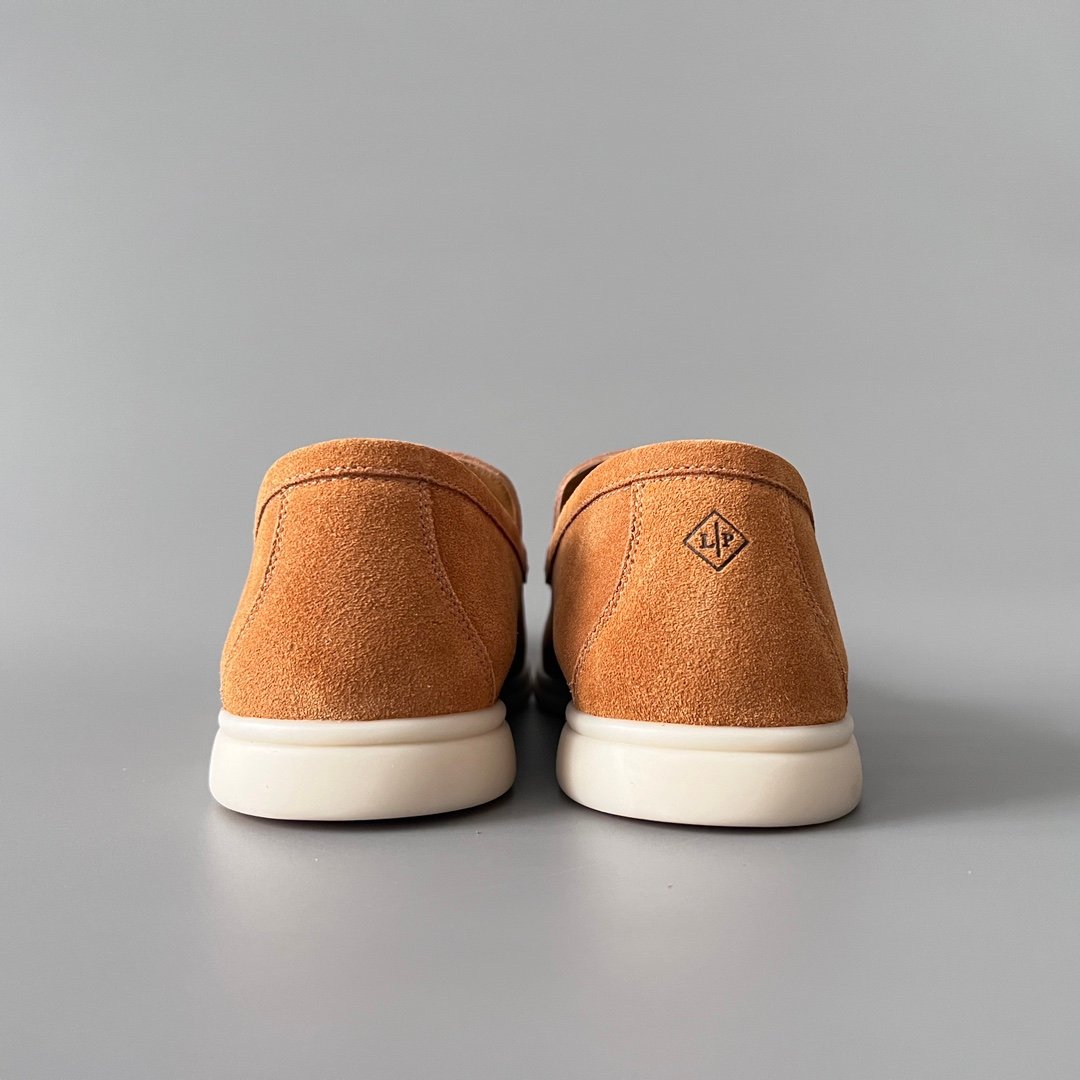 Aurora Custom Loro Piana Mainline Summer Walk Loafer - Premium Fox Tan Suede & Iconic White Rubber Sole Edition - Image 5