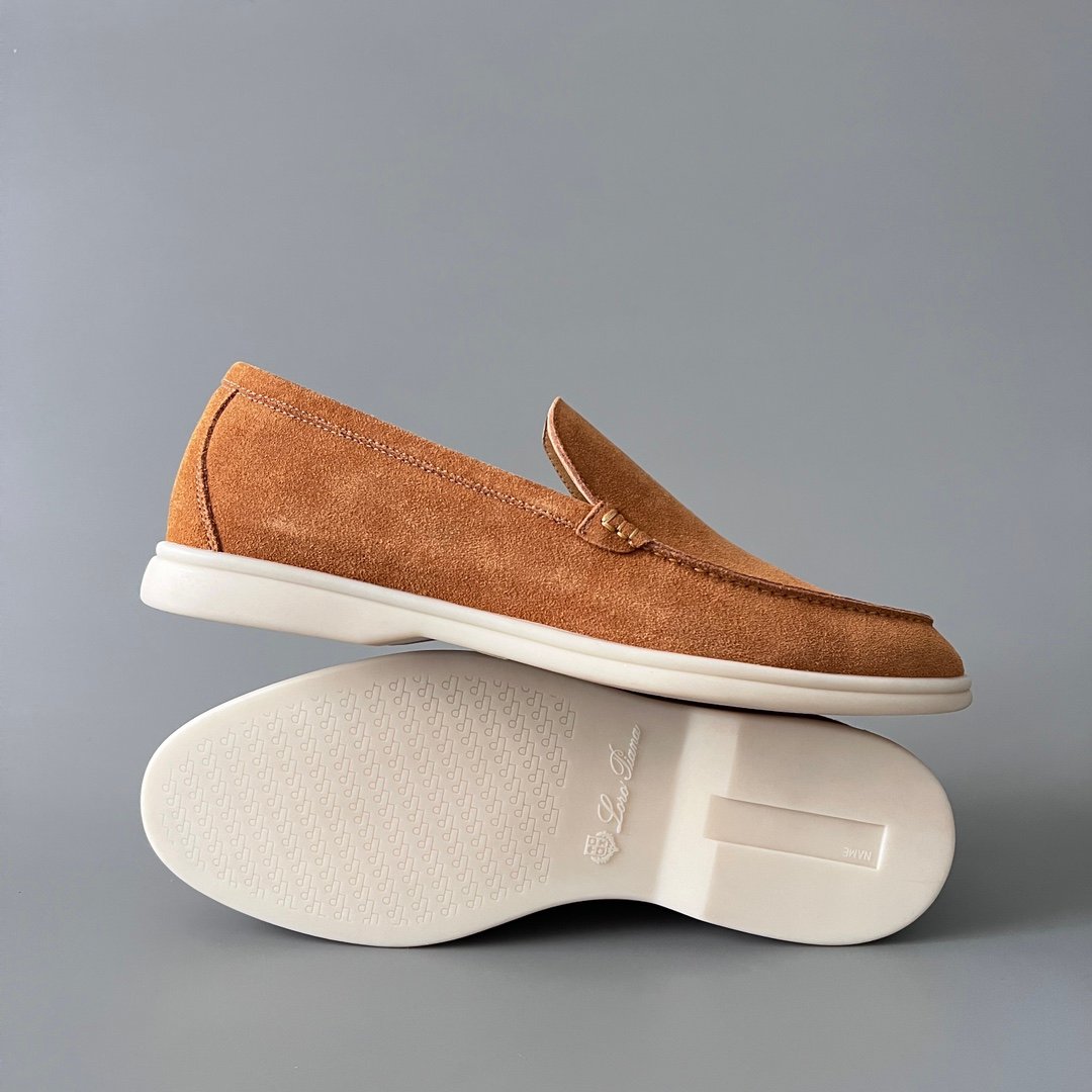 Aurora Custom Loro Piana Mainline Summer Walk Loafer - Premium Fox Tan Suede & Iconic White Rubber Sole Edition - Image 6