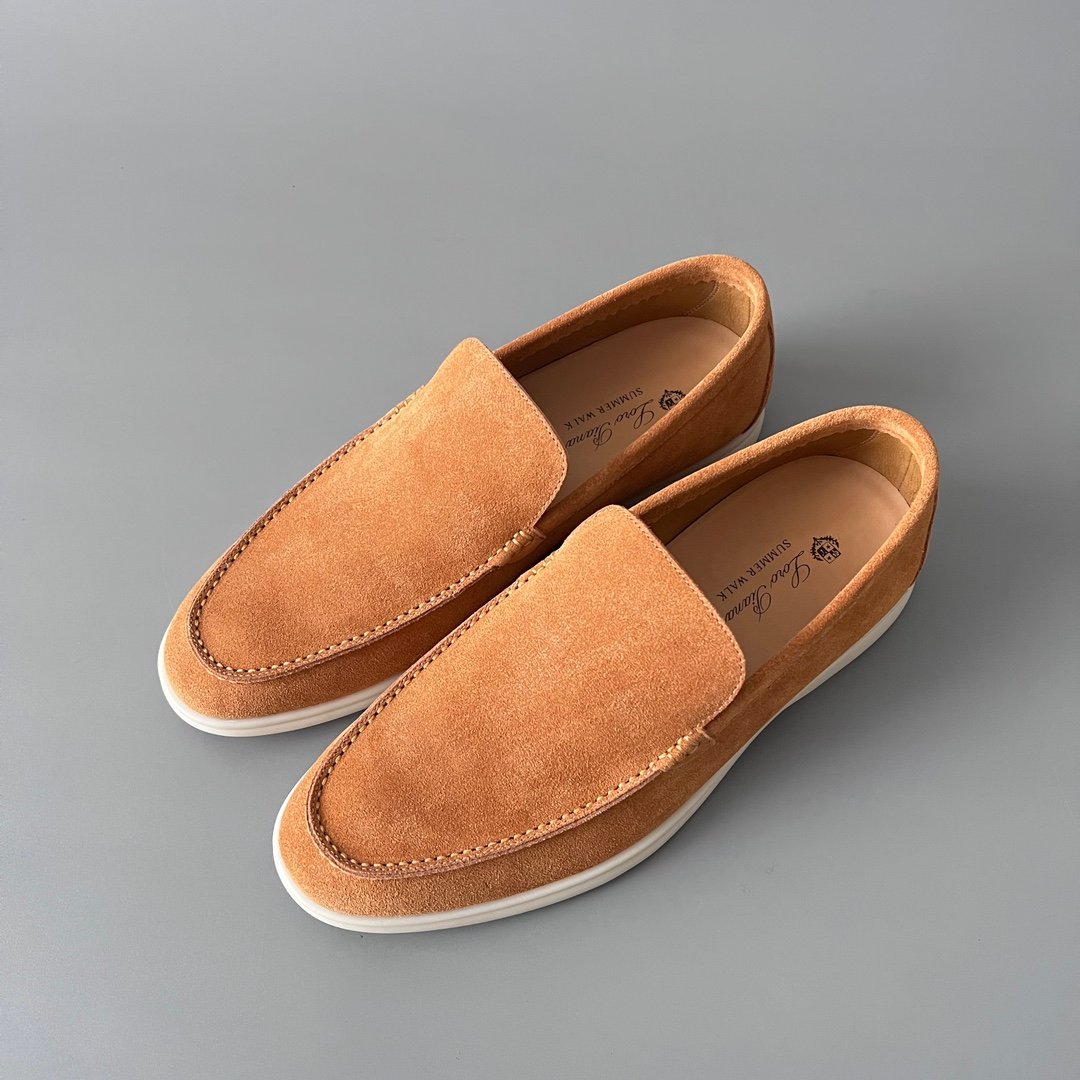 Aurora Custom Loro Piana Mainline Summer Walk Loafer - Premium Fox Tan Suede & Iconic White Rubber Sole Edition - Image 8