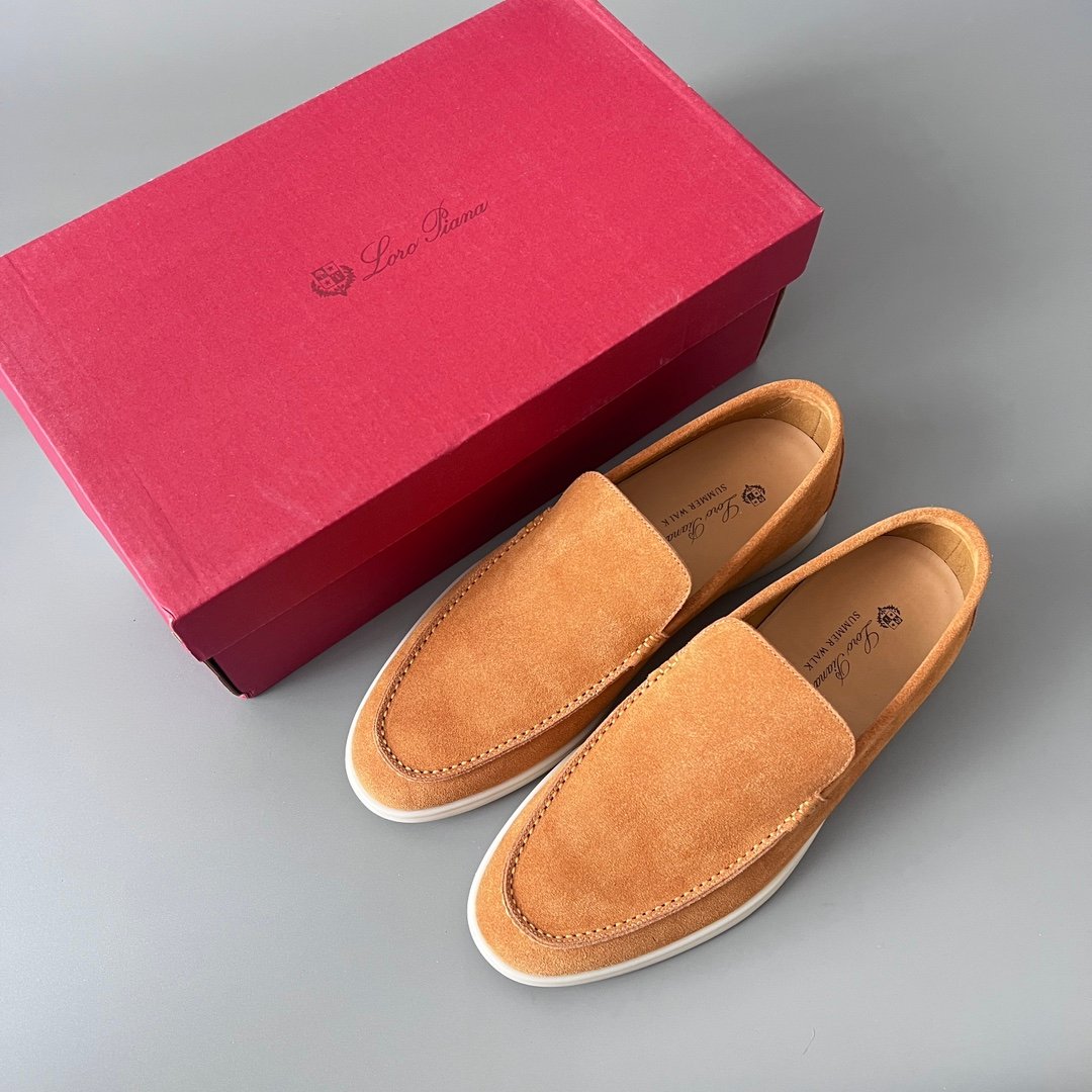 Aurora Custom Loro Piana Mainline Summer Walk Loafer - Premium Fox Tan Suede & Iconic White Rubber Sole Edition - Image 9