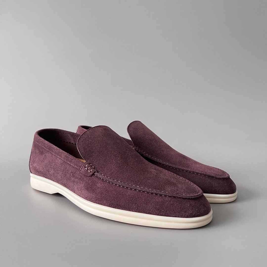 Aurora Custom Loro Piana Mainline Summer Walk Loafer - Premium Deep Bordeaux Suede & Iconic White Rubber Sole Edition - Image 3