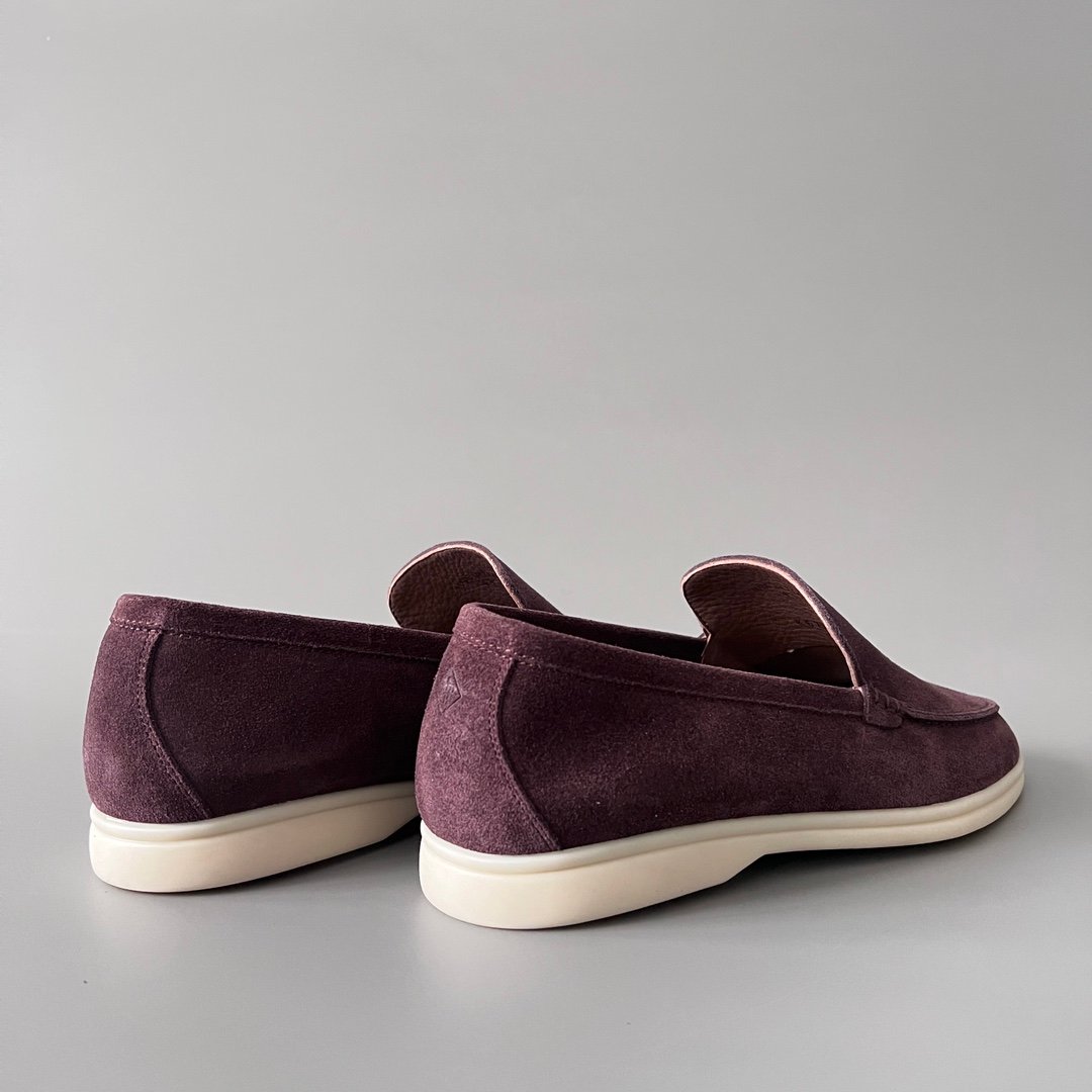 Aurora Custom Loro Piana Mainline Summer Walk Loafer - Premium Deep Bordeaux Suede & Iconic White Rubber Sole Edition - Image 4