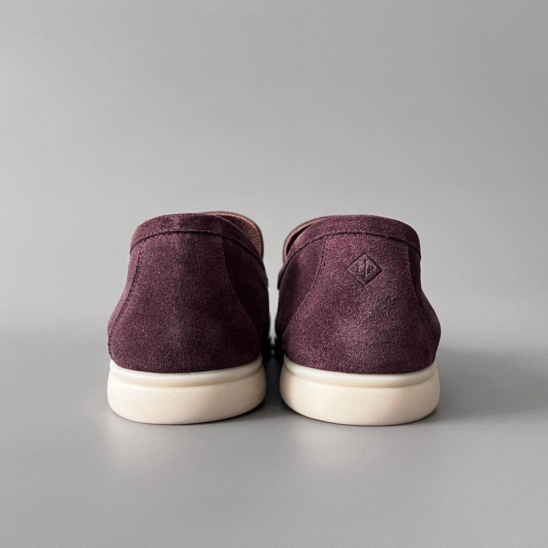 Aurora Custom Loro Piana Mainline Summer Walk Loafer - Premium Deep Bordeaux Suede & Iconic White Rubber Sole Edition - Image 5