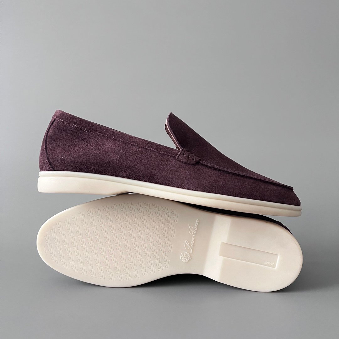 Aurora Custom Loro Piana Mainline Summer Walk Loafer - Premium Deep Bordeaux Suede & Iconic White Rubber Sole Edition - Image 6
