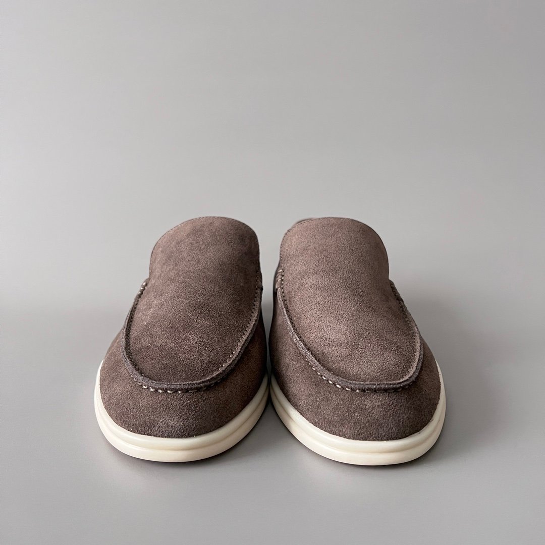Aurora Custom Loro Piana Mainline Summer Walk Loafer - Premium Elephant Grey Suede & Iconic White Rubber Sole Edition - Image 2