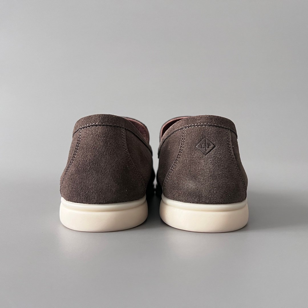 Aurora Custom Loro Piana Mainline Summer Walk Loafer - Premium Elephant Grey Suede & Iconic White Rubber Sole Edition - Image 5