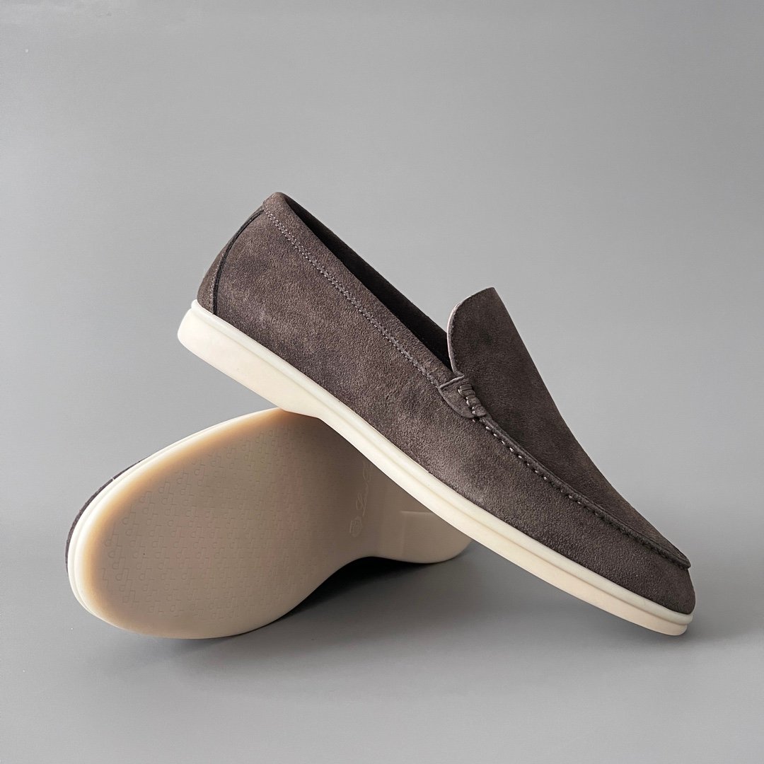 Aurora Custom Loro Piana Mainline Summer Walk Loafer - Premium Elephant Grey Suede & Iconic White Rubber Sole Edition - Image 7