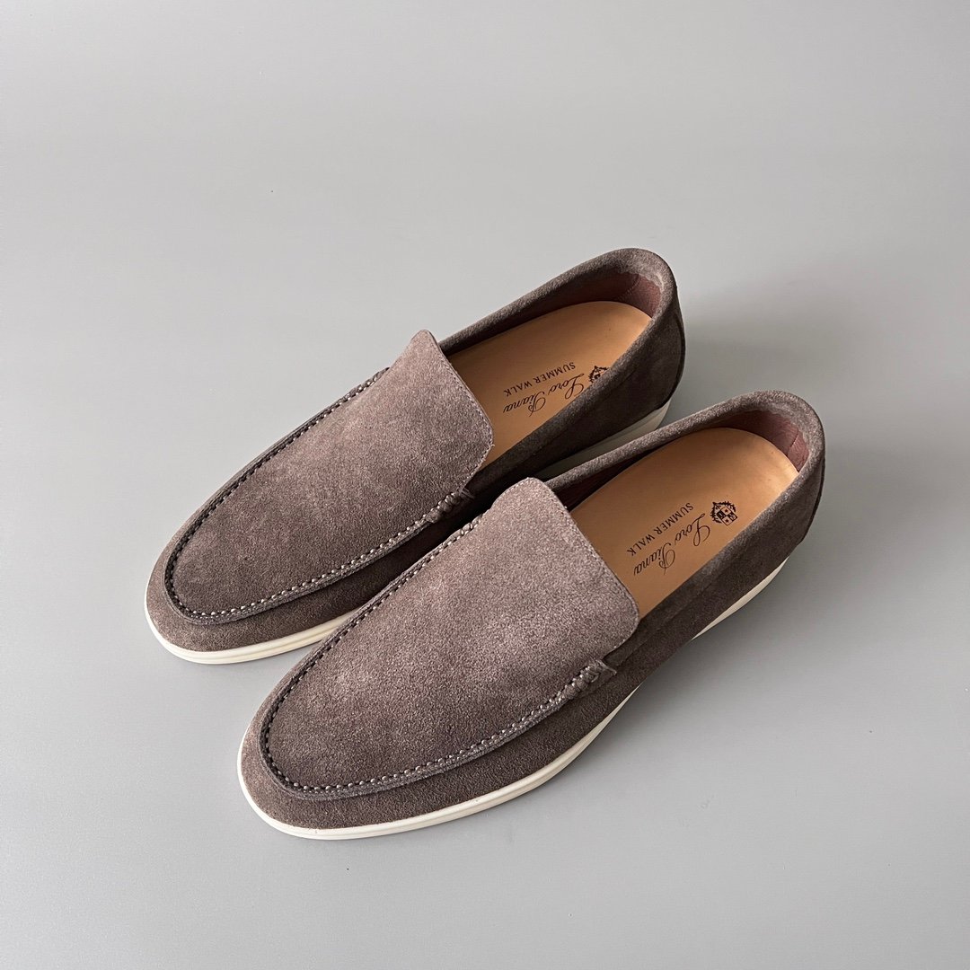 Aurora Custom Loro Piana Mainline Summer Walk Loafer - Premium Elephant Grey Suede & Iconic White Rubber Sole Edition - Image 8