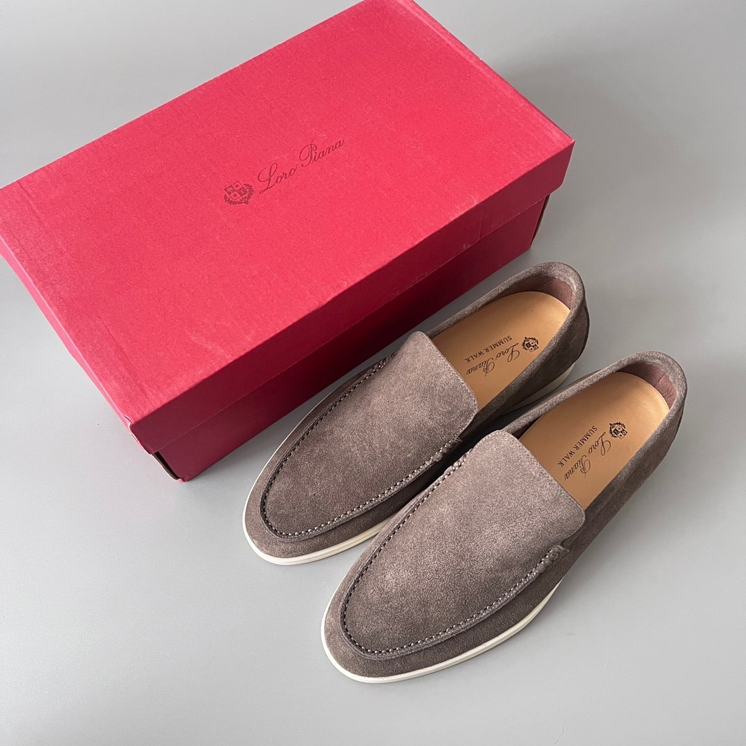 Aurora Custom Loro Piana Mainline Summer Walk Loafer - Premium Elephant Grey Suede & Iconic White Rubber Sole Edition - Image 9