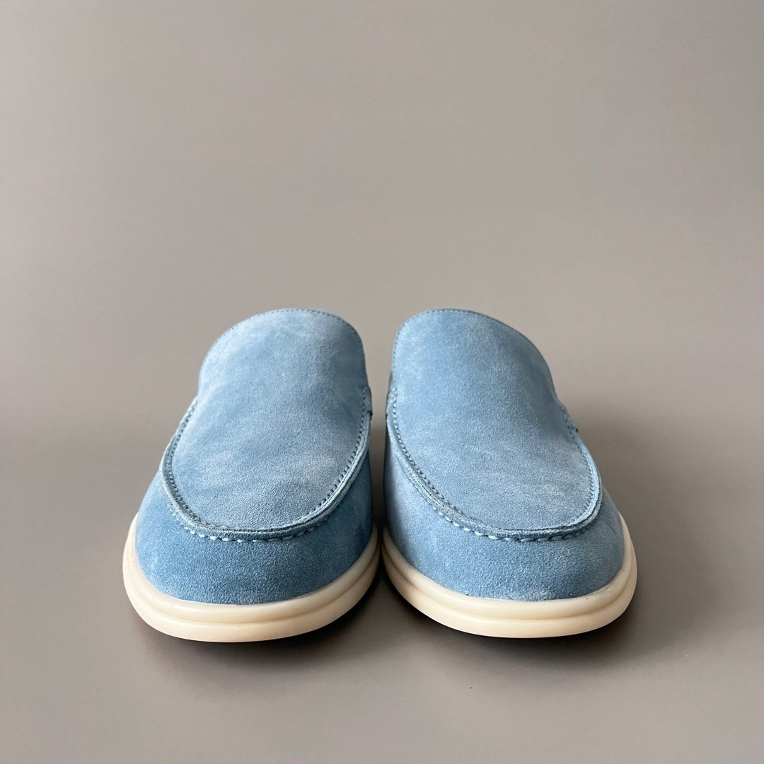 Aurora Custom Loro Piana Mainline Summer Walk Loafer - Premium Sky Blue Suede & Iconic White Rubber Sole Edition - Image 2
