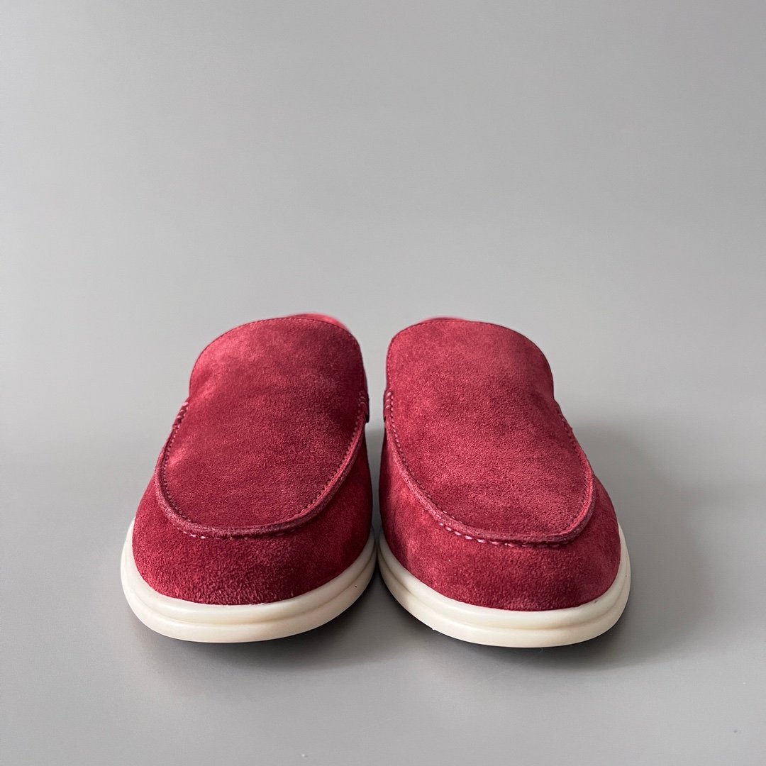 Aurora Custom Loro Piana Mainline Summer Walk Loafer - Premium Raspberry Fuchsia Suede & Iconic White Rubber Sole Edition - Image 2