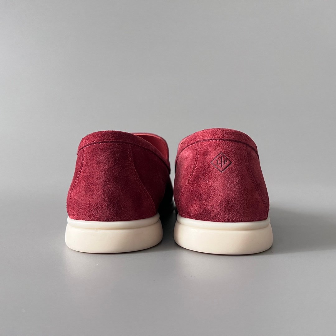 Aurora Custom Loro Piana Mainline Summer Walk Loafer - Premium Raspberry Fuchsia Suede & Iconic White Rubber Sole Edition - Image 5
