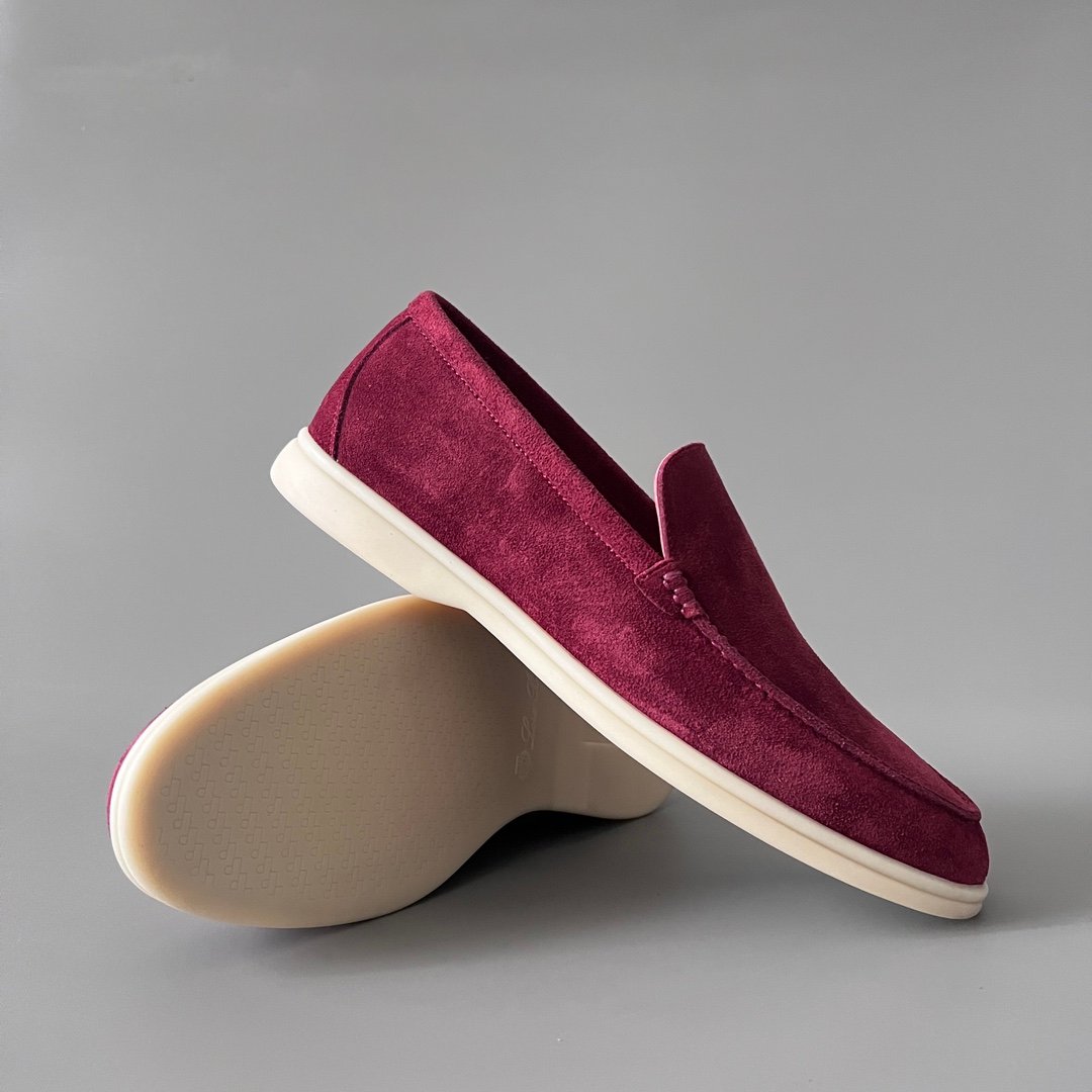 Aurora Custom Loro Piana Mainline Summer Walk Loafer - Premium Raspberry Fuchsia Suede & Iconic White Rubber Sole Edition - Image 7