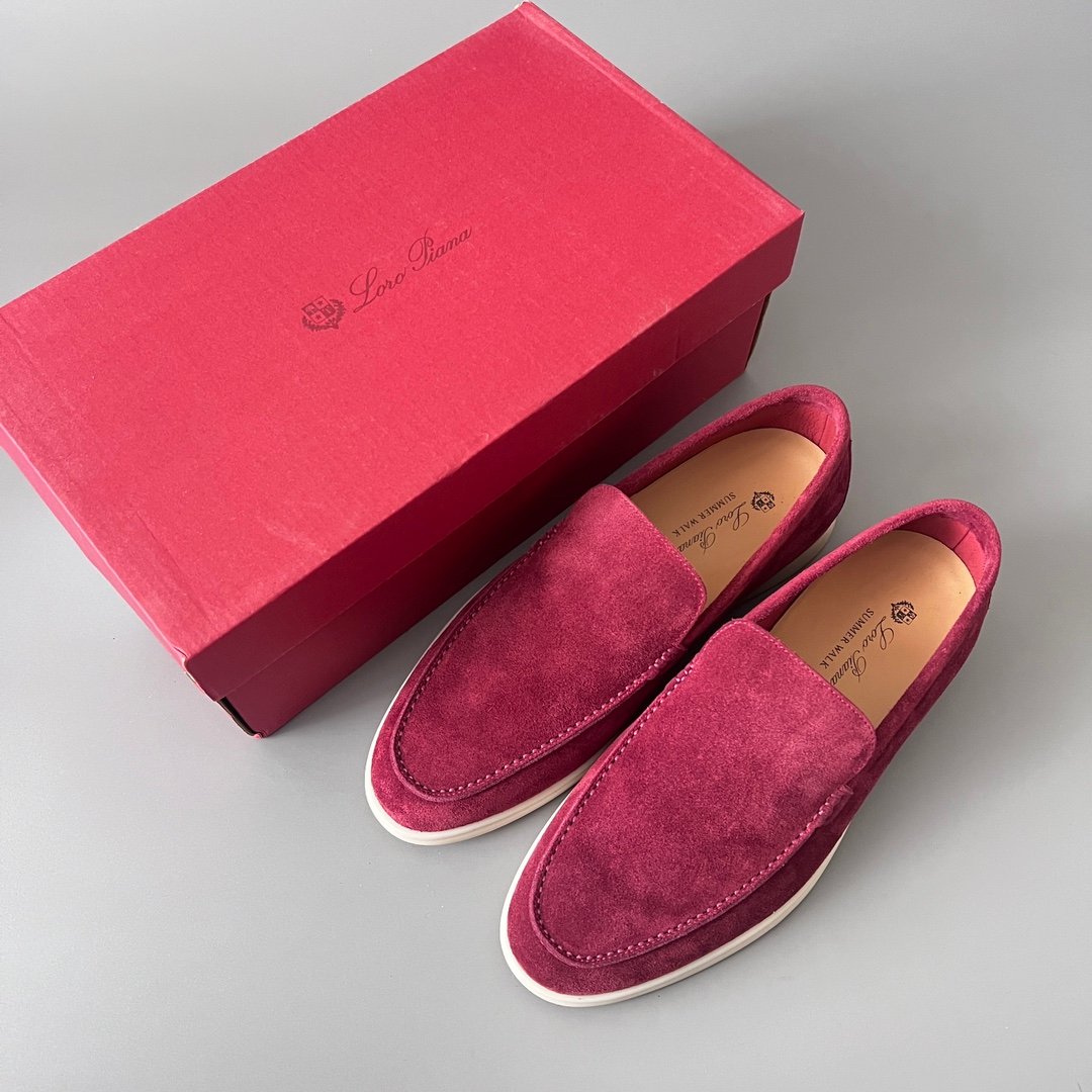 Aurora Custom Loro Piana Mainline Summer Walk Loafer - Premium Raspberry Fuchsia Suede & Iconic White Rubber Sole Edition - Image 9