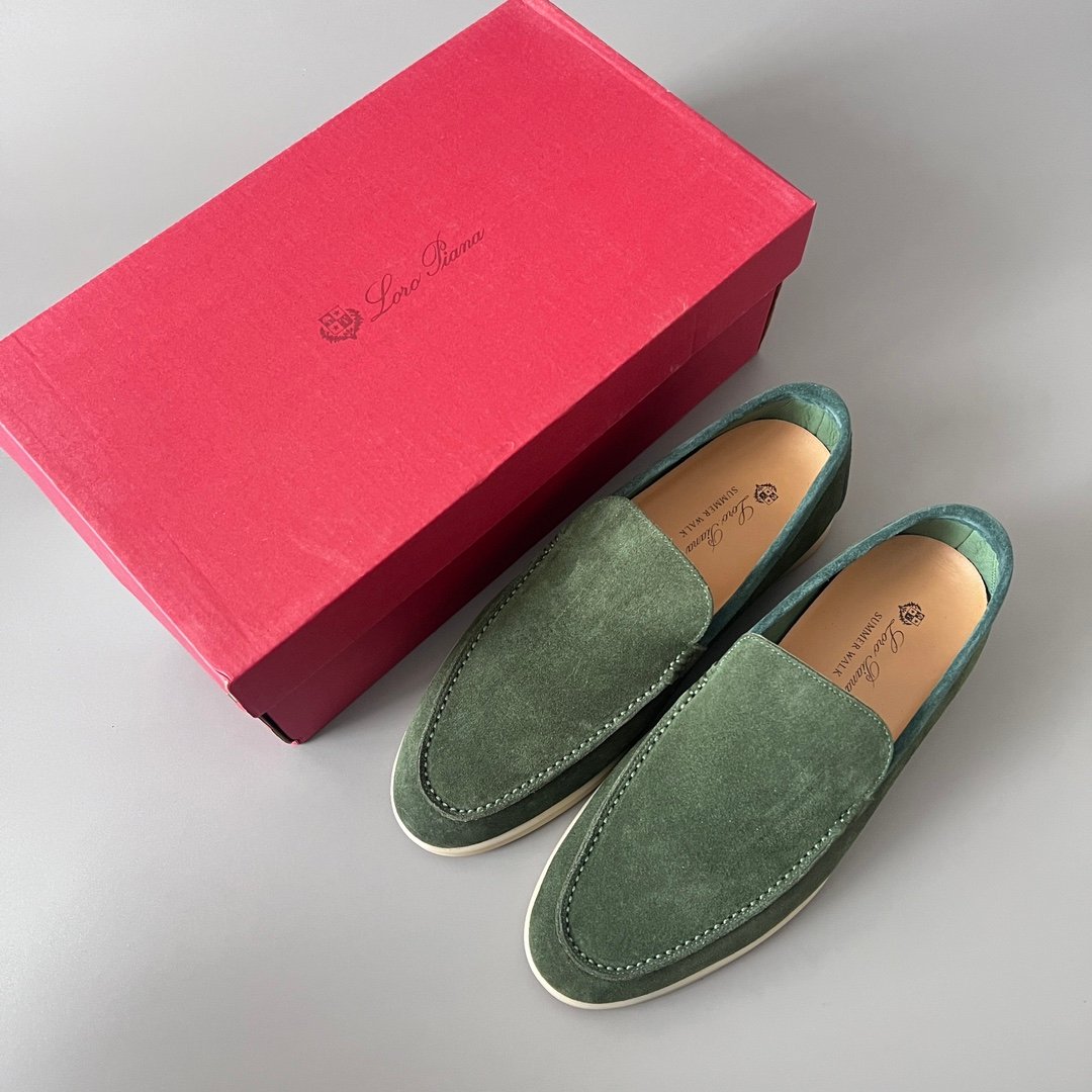 Aurora Custom Loro Piana Mainline Summer Walk Loafer - Two-Tone Forest Green & Sage Teal Suede Edition - Image 9