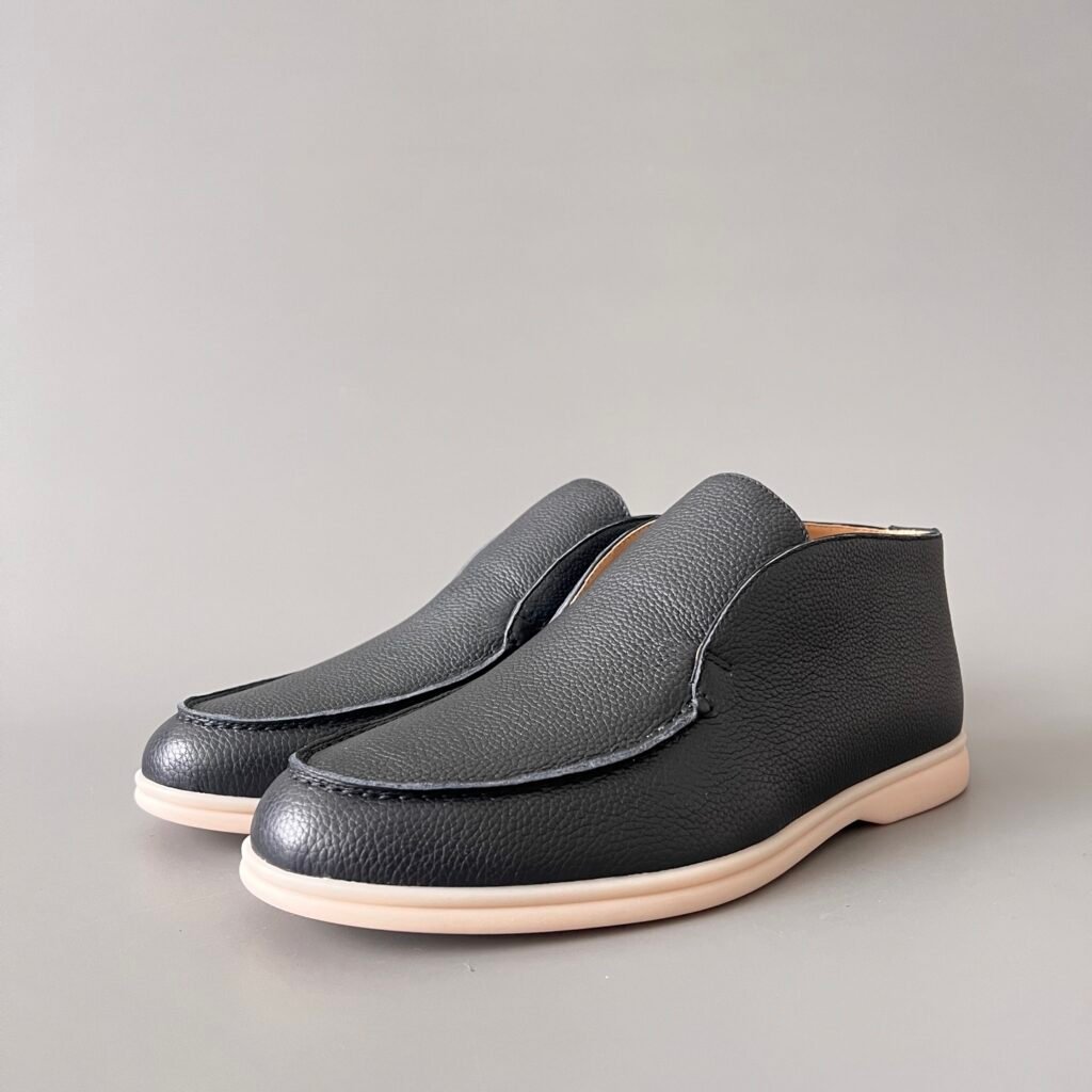 Aurora Custom Loro Piana Classic Open Walk Men's Boot - Midnight Navy Grained Calfskin Edition