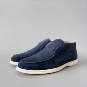 Aurora Custom Loro Piana Classic Open Walk Men's Boot - Midnight Navy Suede Edition