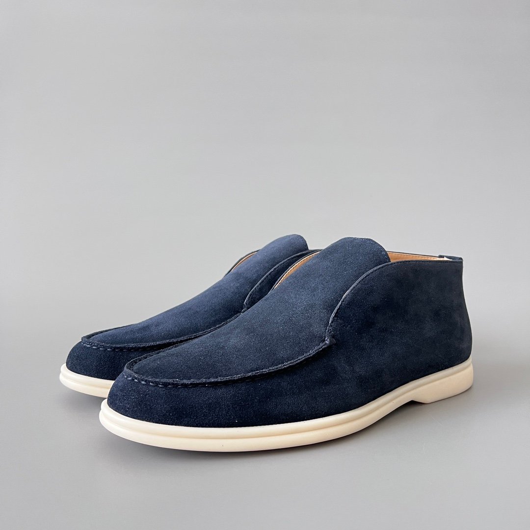 Aurora Custom Loro Piana Classic Open Walk Men's Boot - Midnight Navy Suede Edition