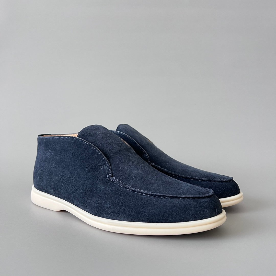 Aurora Custom Loro Piana Classic Open Walk Men's Boot - Midnight Navy Suede Edition - Image 3