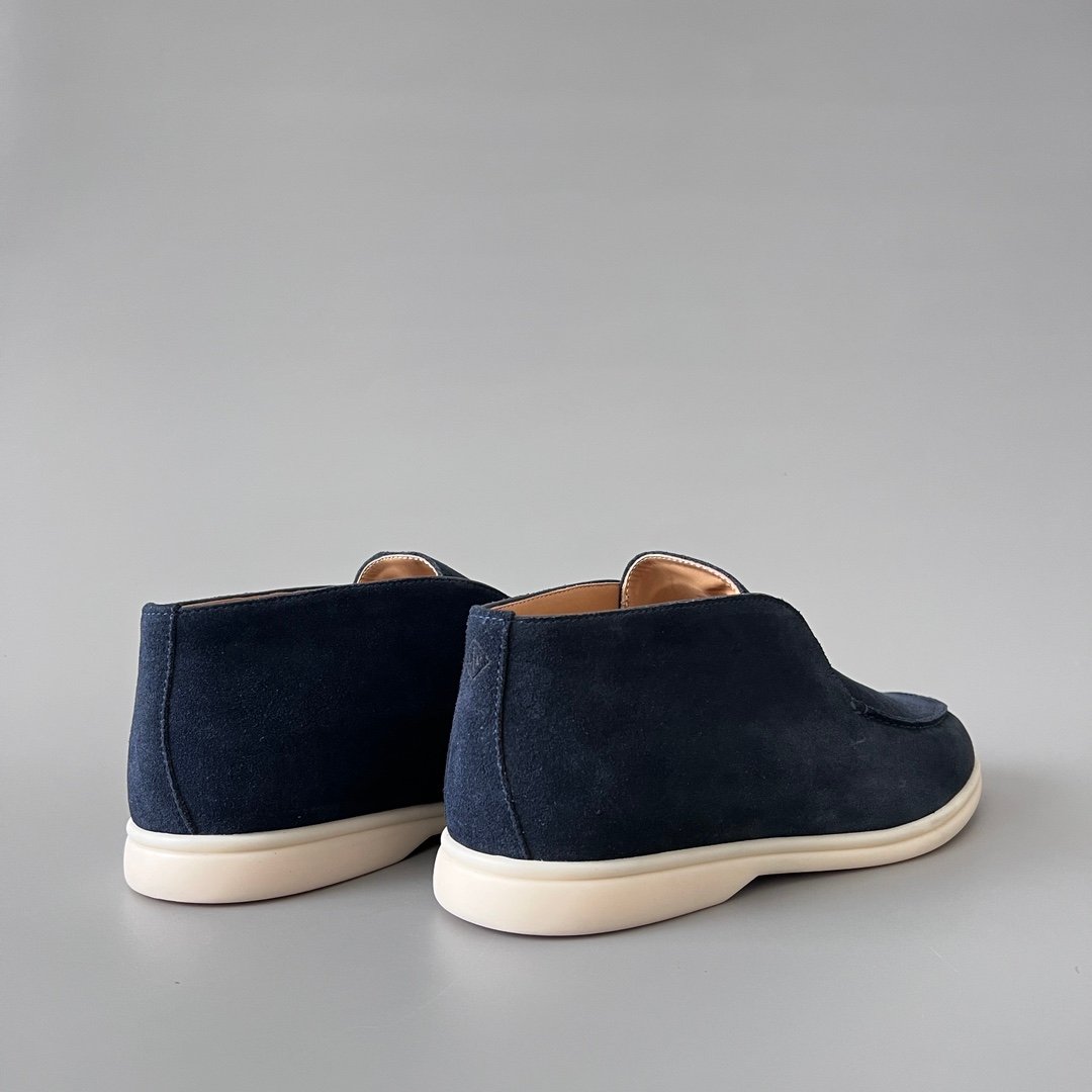 Aurora Custom Loro Piana Classic Open Walk Men's Boot - Midnight Navy Suede Edition - Image 4