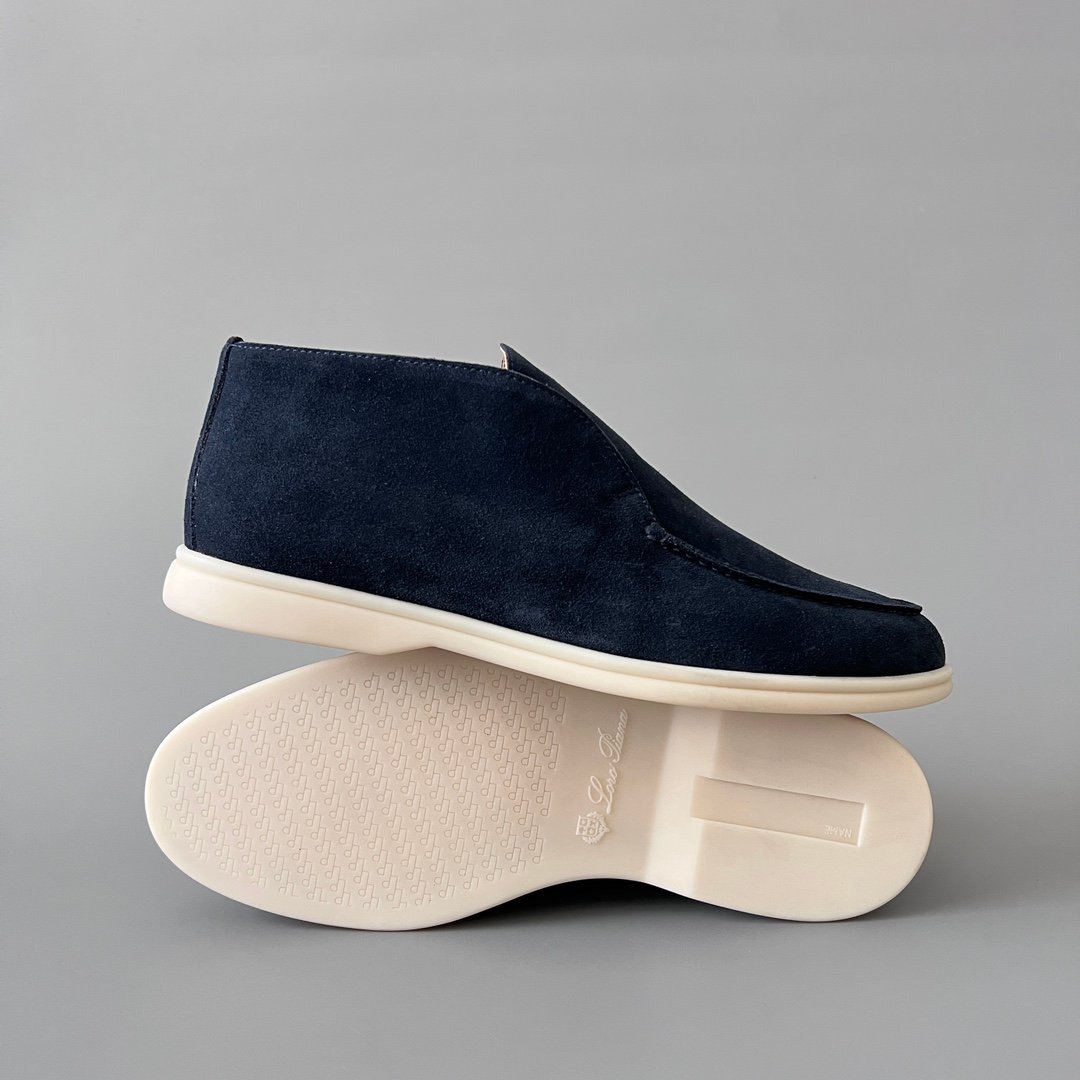 Aurora Custom Loro Piana Classic Open Walk Men's Boot - Midnight Navy Suede Edition - Image 6