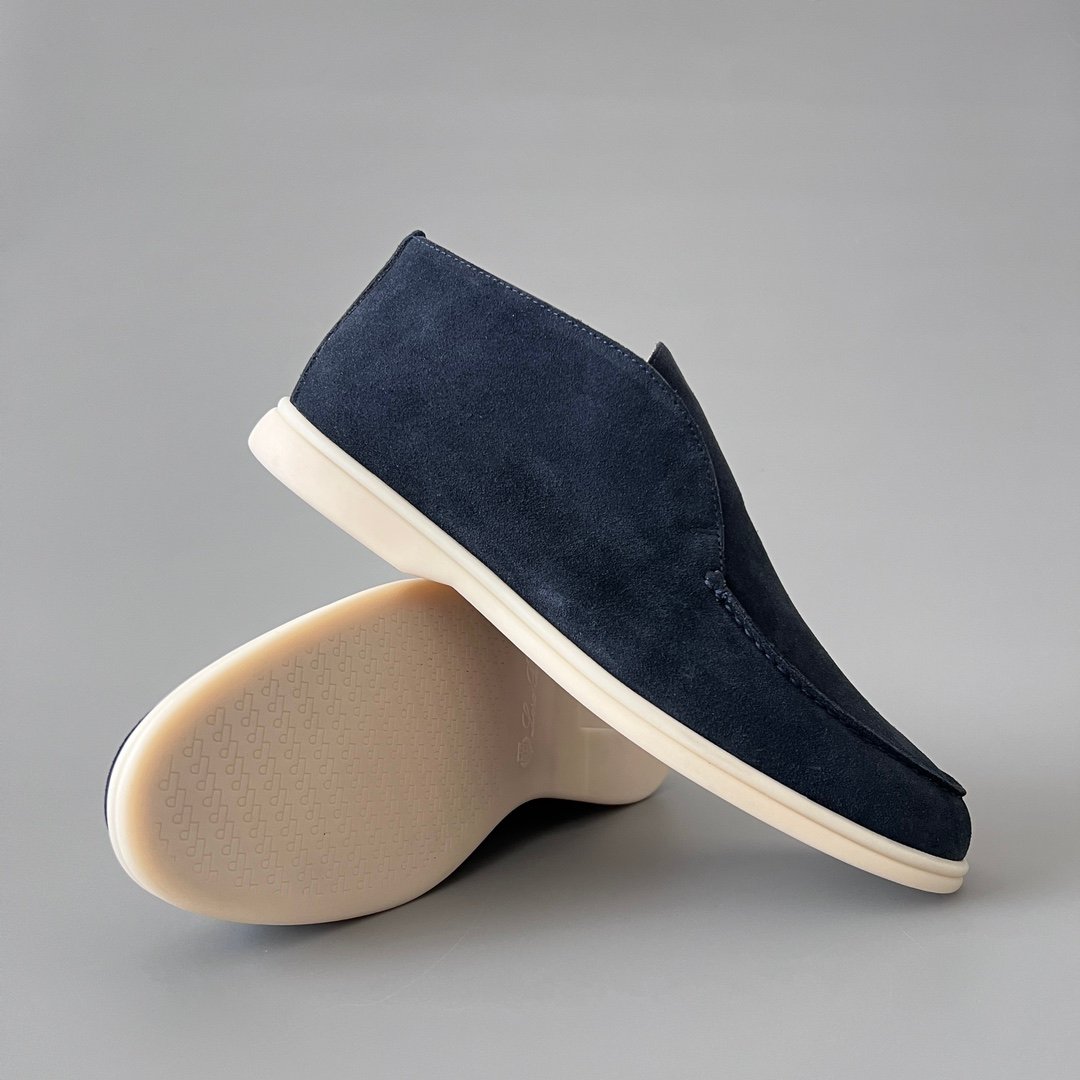 Aurora Custom Loro Piana Classic Open Walk Men's Boot - Midnight Navy Suede Edition - Image 7