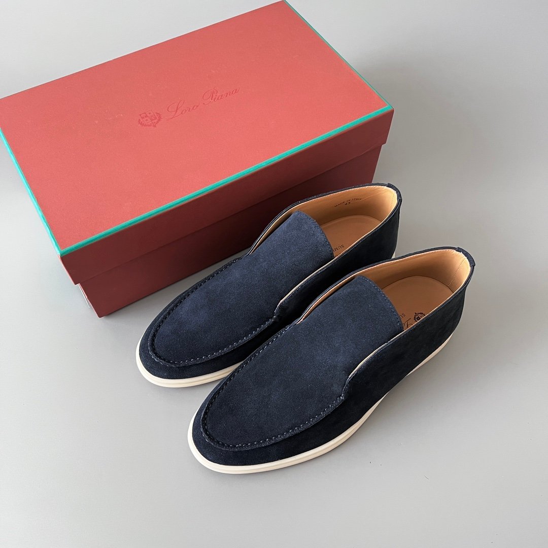 Aurora Custom Loro Piana Classic Open Walk Men's Boot - Midnight Navy Suede Edition - Image 9