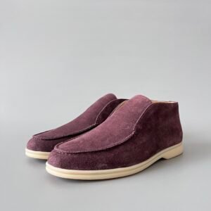 Aurora Custom Loro Piana Classic Open Walk Men's Boot - Dark Burgundy/Bordeaux Suede Edition
