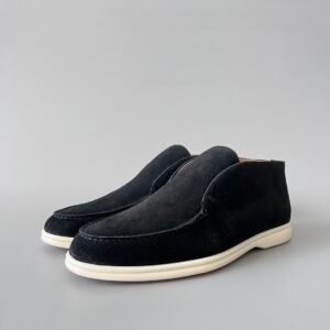 Aurora Custom Loro Piana Classic Open Walk Men's Boot - Midnight Black Suede Edition