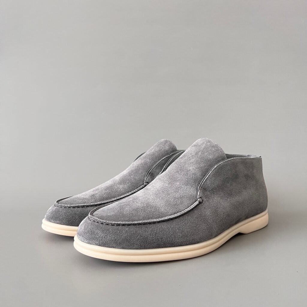 Aurora Custom Loro Piana Classic Open Walk Men's Boot - Glacier Grey Suede with Beaver Fur Lining Edition
