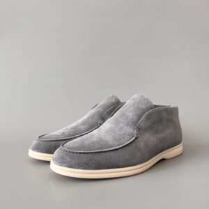 Aurora Custom Loro Piana Classic Open Walk Men's Boot - Glacier Grey Suede with Beaver Fur Lining Edition