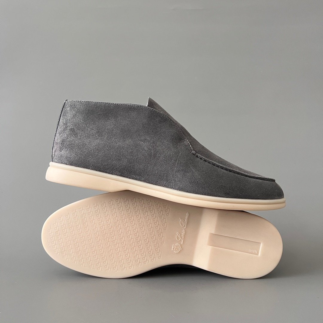 Aurora Custom Loro Piana Classic Open Walk Men's Boot - Glacier Grey Suede with Beaver Fur Lining Edition - Image 6
