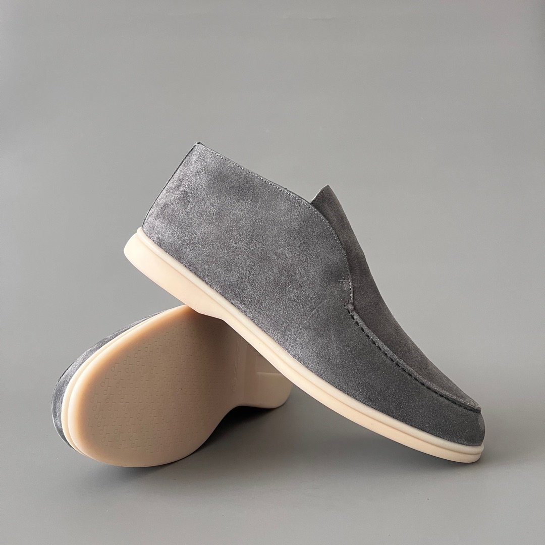 Aurora Custom Loro Piana Classic Open Walk Men's Boot - Glacier Grey Suede with Beaver Fur Lining Edition - Image 7