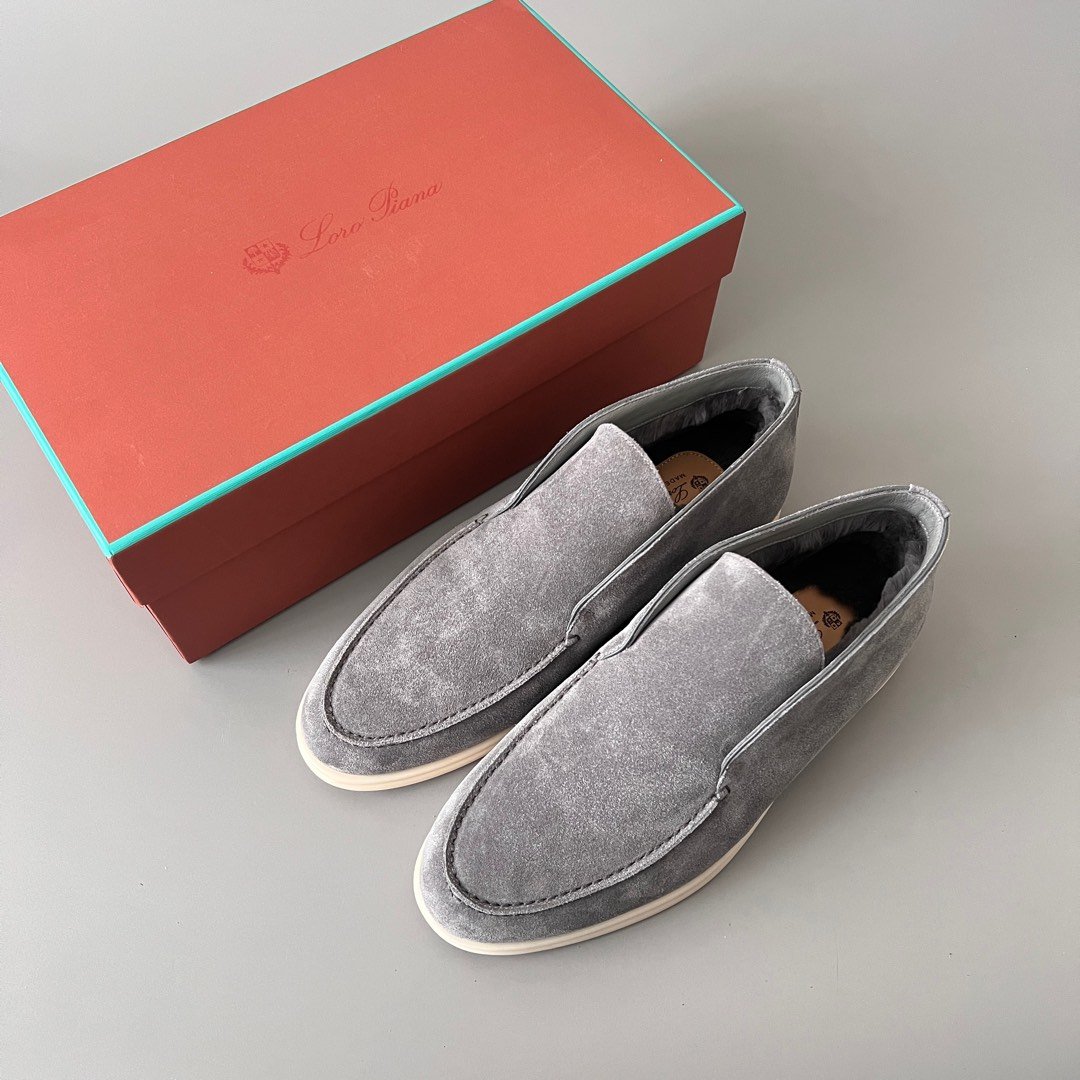 Aurora Custom Loro Piana Classic Open Walk Men's Boot - Glacier Grey Suede with Beaver Fur Lining Edition - Image 9