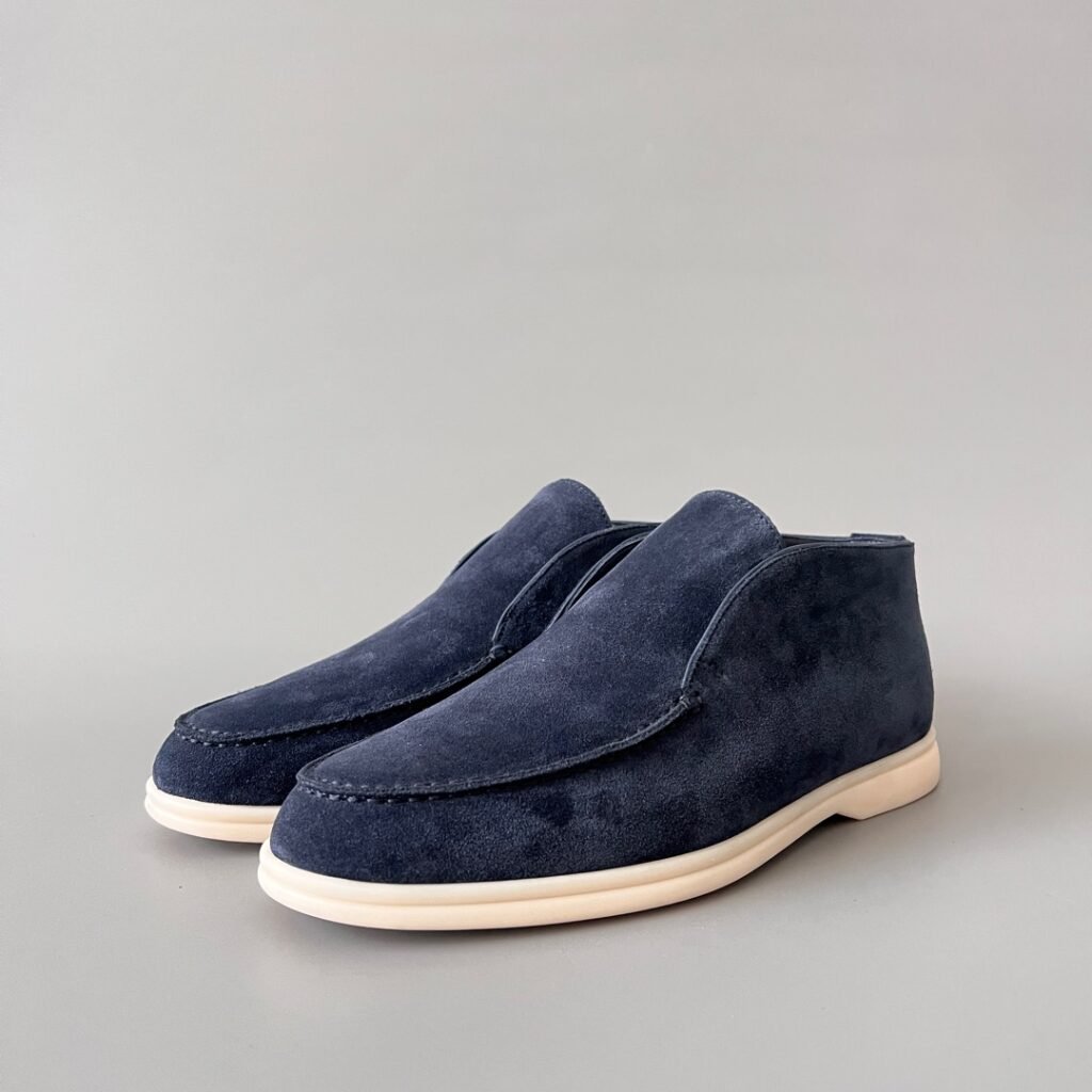 Aurora Custom Loro Piana Classic Open Walk Men's Boot - Midnight Navy Suede Edition
