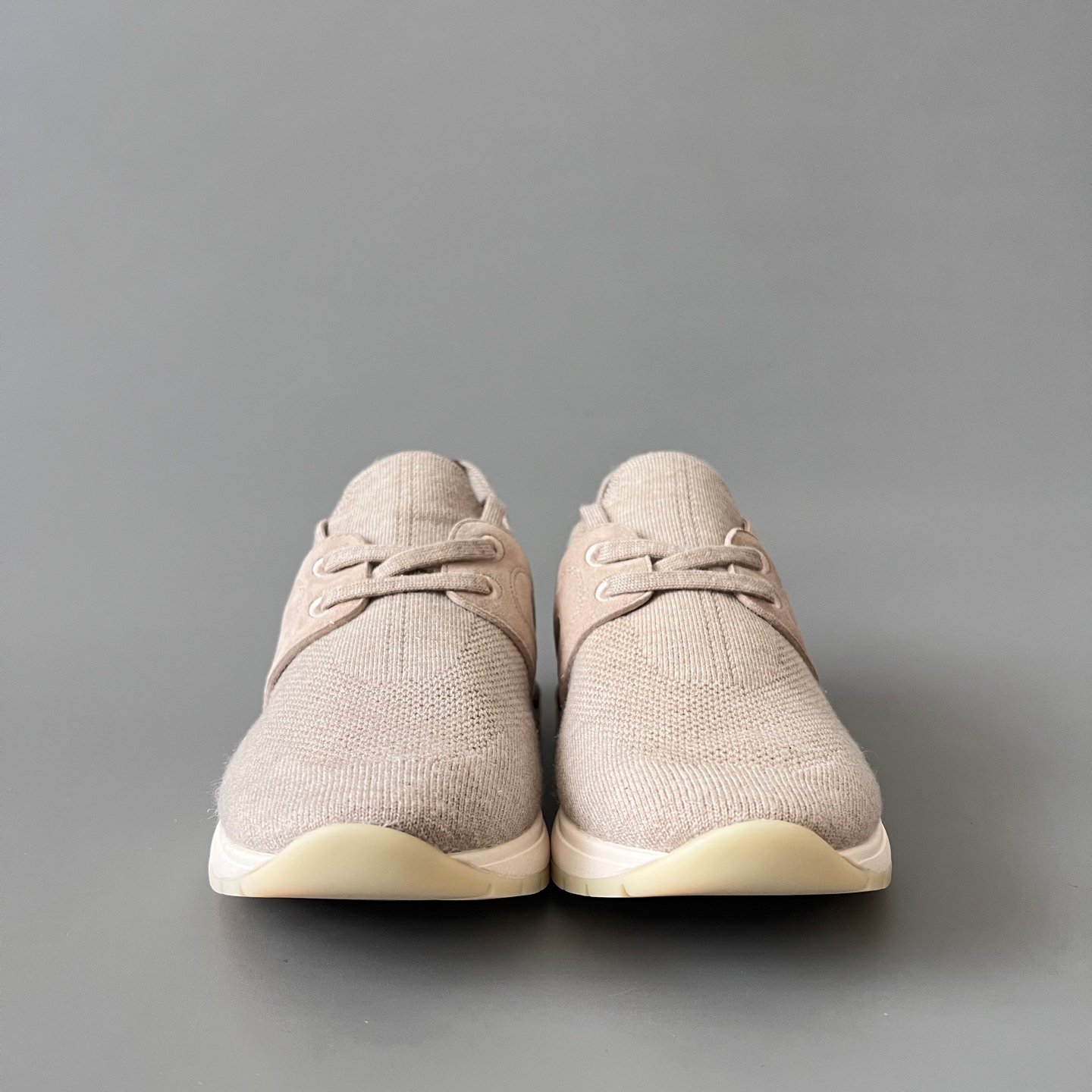 Aurora Custom Loro Piana Classic Modular Walk Sneaker - Oatmeal Beige Technical Knit & Sand Suede - Image 2
