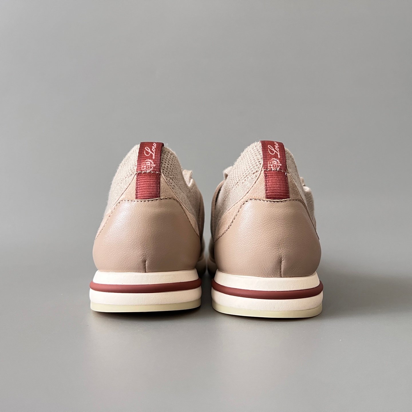 Aurora Custom Loro Piana Classic Modular Walk Sneaker - Oatmeal Beige Technical Knit & Sand Suede - Image 5