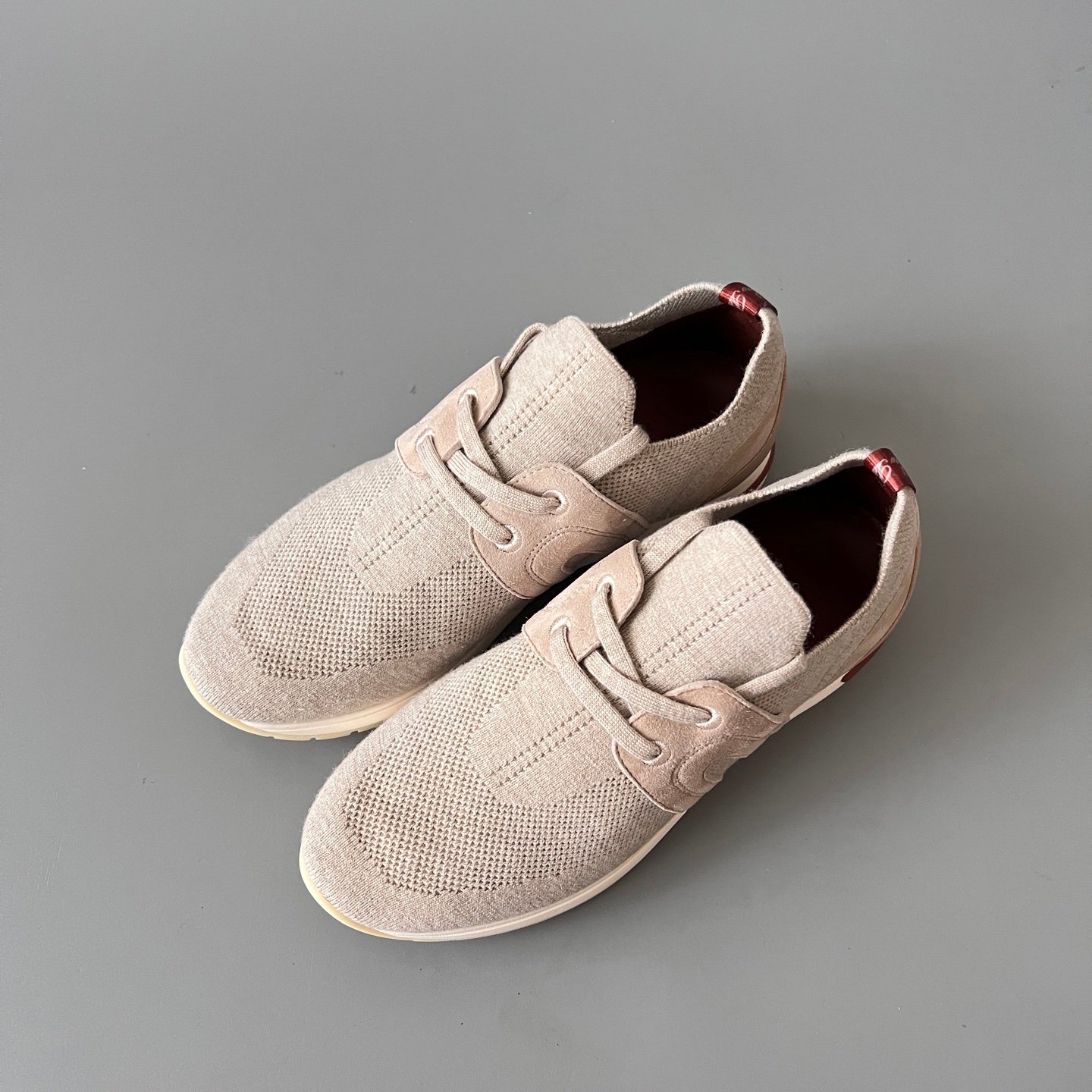 Aurora Custom Loro Piana Classic Modular Walk Sneaker - Oatmeal Beige Technical Knit & Sand Suede - Image 8
